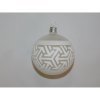 ONREX Vianočná ozdoba sklenená guľa biela ornament pr. 8 cm