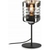 Stolná lampa Luxolar Glass Aluminium priehľadná, čierna, strieborná 60 W