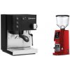 Rancilio Silvia E, black + Eureka Atom W 75, ferrari red