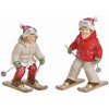 WURM Dekorácia figúrky dievčaťa a chlapca na lyžiach 15x12x20 cm 1ks