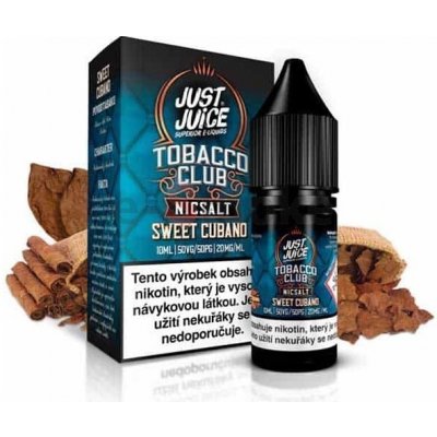 10ml Sweet Cubano Tobacco Just Juice Salt e-liquid, obsah nikotínu 20 mg