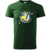 Volejbal lopta v triku - Klasické pánske tričko vyššej gramáže - 2XL ( Fľaškovozelená )
