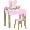 Detský toaletný stolík v tvare medvedíka so zrkadlom a stoličkou