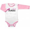 Body dlhý rukáv s vtipným textom Baby Nellys Malá Koketa holka