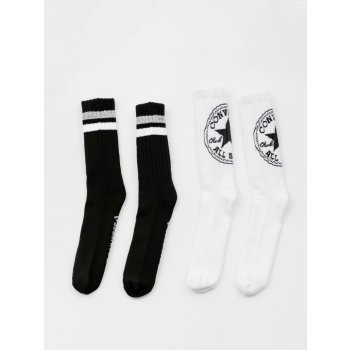 Converse ponožky Fashion Crew 360 Chuck Patch 2 Pack E556A/White/Black