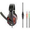 GEMBIRD sluchátka s mikrofonem GHS-03, gaming, černo-červená