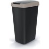 Rauman Odpadkový kôš s farebným vekom, 45 l hnedá / čierna