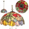 Tiffany luster PREMIUM vitráž TULIP s 3 retiazkami 3*E27