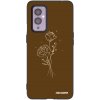 Picasee silikónový čierny obal pre OnePlus 9 - Brown flowers