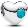 Prívesok PANDORA Srdce na gravírovanie s tyrkysovým kameňom 794161C12