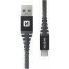 Swissten 71541010 dátový USB-C, 60W / 3A / 1x USB-C(M) / 1x USB-A(M), 1,5m, šedý