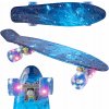 SKATEBOARD SKATEBOARD PRE DETI S SVIETIACIMI LED KOLESAMI DRIFT 56CM DLHÁ, VZOR GALAXY KOSMOS