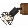 Rabalux Zeus nástenná lampa 1x40 W čierna-drevená 3137
