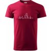 EKG šach - Klasické pánske tričko vyššej gramáže - 2XL ( Marlboro červená )