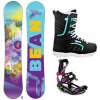 Beany Meadow snowboard + Raven Fastec FT360 black/fuchsia + Raven Diva black/mint boty - 140 cm + M (EU 39-42)