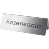 Stolní informační tabulka / Rezervace / 100x43,3x37 mm | STALGAST, 486025 inox