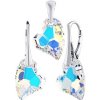 Silvego Strieborná súprava Srdce Devoted 2 U 17mm Crystal AB so Swarovski® Crystals LSW125S