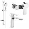 MEXEN - Milo DF05 SET umývadlová batéria + sprchová s príslušenstvom, chróm 71304DF05-00