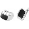 Nerezové náušnice 6541 - striebornočiernej farby - SER.6541