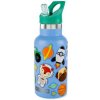 SKIP HOP Fľaša s nálepkami so slamkovým náustkom nerezová modrá 380 ml, 4r+