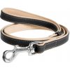 Kožené vodítko Collar Soft - 122cm, 13mm - čierno - béžové