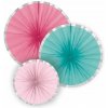 Dekoračné rozety Flamingo Paradise 16 až 35 cm - 3 ks