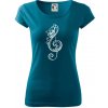 Husľový kľúč kvety - Dámske tričko Pure - XS ( Petrolejová )