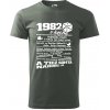 1982 v kocke - Klasické pánske tričko vyššej gramáže - S ( Tm. bridlica (šedozelená) )