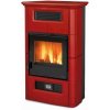NORDICA Wanda Classic Evo bordó - krbová kamna s ventilátorem, výkon 4 - 12 kW, černý lak / keramika bordó