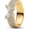 Pandora Blyštivý pozlátený prsteň Motýlik Shine Timeless 164270C01 60 mm