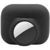 AppleKing 2v1 silikónový ochranný obal pre AirPods Pro / AirTag - čierny - možnosť vrátiť tovar ZADARMO do 30tich dní
