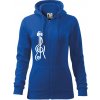 Husľový kľúč gitara - Mikina dámska trendy zipper s kapucňou - XL ( Kráľovská modrá )