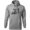 Stolný tenis - eat sleep - Mikina pánska Cape s kapucňou - 2XL ( Tmavosivý melír )