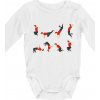 Parkour abeceda Body dojčenské s dlhým rukávom biele