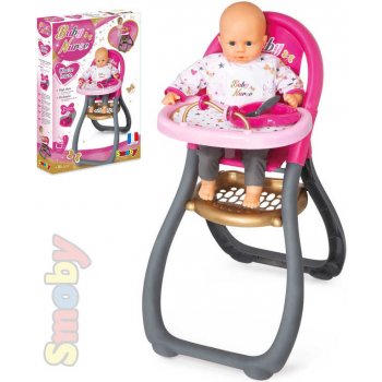 Smoby 24206 Minnie jedálenská stolička pre 42 cm bábiku s 2 doplnkami