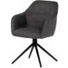 Autronic Otočná JEDÁLENSKÁ STOLIČKA s madlom - tmavo šedá - 59 x 85 x 63 cm, textil + kov