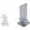 Domax zaskrutkovacia pätka stĺpika typu T PUW 90 - 90 x 41 x 200 x 6 mm