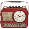 Kovová skrinka na kľúče s nástennými hodinami – Retro rádio