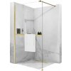 Rea Aero Brush, sprchová zástena typu Walk-in 90x195 cm + polica a držiak na uteráky EVO, zlatá matná, KPL-09133