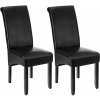 tectake 401293 jedálenská stolička ergonomická, masívne drevo - čierna, sada 2 ks