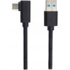 PremiumCord ku31cz3bk USB typ C/M zahnutý konektor 90° - USB 3.0 A/M, 3m