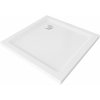 Mexen SLIM - Štvorcová sprchová vanička 70x70x5cm + chrómový sifón, chrómový biela, 40107070