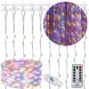 SPRINGOS LED svetelný záves - 3x2m, 200LED, 8 funkcií, ovládač, USB, IP44, multicolor
