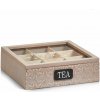 Krabička na čaj ZELLER Úložný box na čajové sáčky dřevěný 24 x 24 x 8 cm (15115)