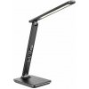 Stolná lampa Solight LED stolná lampička s displayom, 9W, voľba teploty svetla, koža, čierna (WO45-B)