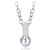 MINET Elegantný strieborný náhrdelník so zirkónom