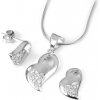 Stříbrná decentní souprava šperků Srdce JJJS587