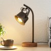 Stolná lampa Lindby Rubinjo, 37 cm, čierna, drevo, kov, GU10 - 9921017