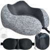 Cestovný set 3D maska na spanie šedá