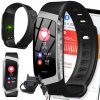 Smartband DIAWAY E18 PULSOMETER TEPOVÁ FREKVENCIA VODOTESNÁ BEHANIE strieborná